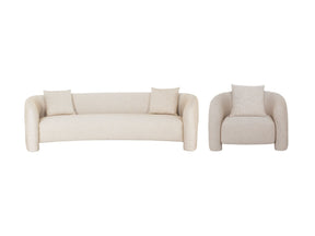 2-Piece Sylvia Sofa and Accent Chair in Gold Dust - Ornate Home