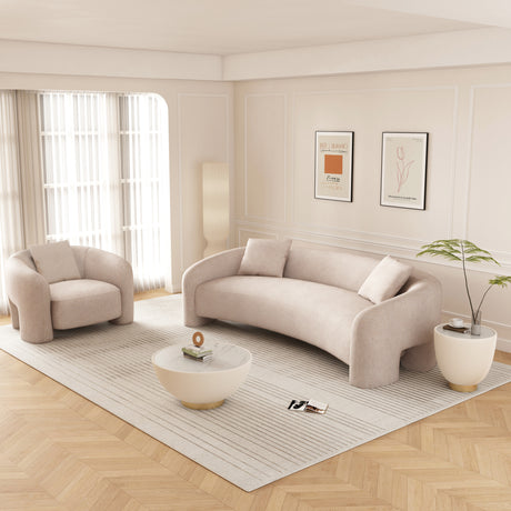 2-Piece Sylvia Sofa and Accent Chair in Gold Dust - Ornate Home