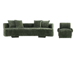 2-Piece Verandah 112" XL Sofa and Accent Chair in Olive Green - Ornate Home