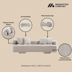 2-Piece Verandah 90.6" Sofa and 112" XL Sofa in Beige - Ornate Home