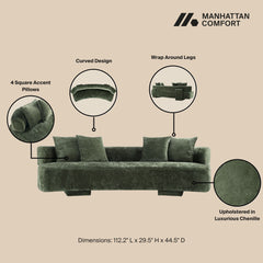 2-Piece Verandah 90.6" Sofa and 112" XL Sofa in Olive Green - Ornate Home