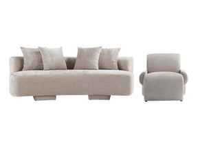 2-Piece Verandah 90.6" Sofa and Accent Chair in Beige - Ornate Home
