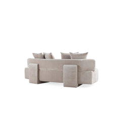 2-Piece Verandah 90.6" Sofa and Accent Chair in Beige - Ornate Home