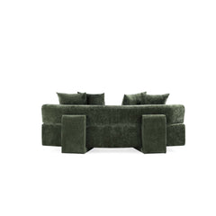 2-Piece Verandah 90.6" Sofa and Accent Chair in Olive Green - Ornate Home