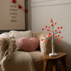 2' Pre-Lit Artificial Valentine's Day Twig Tree with 24 Red Heart-Shaped LED Lights - Ornate Home