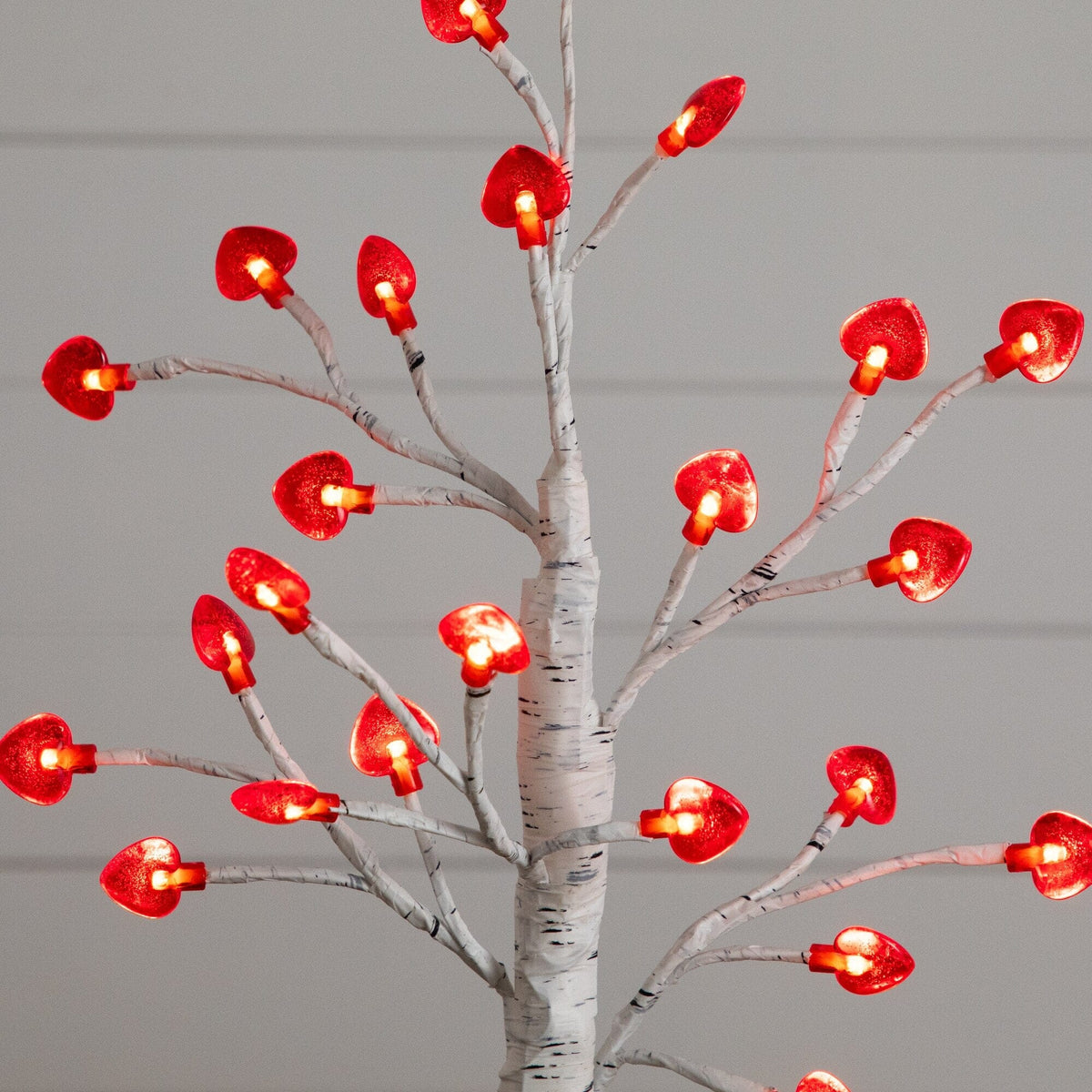 2' Pre-Lit Artificial Valentine's Day Twig Tree with 24 Red Heart-Shaped LED Lights