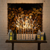 2' Pre-Lit Artificial White Birch Centerpiece with 84 LED Lights