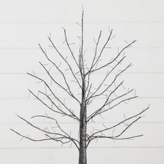 2' Pre-Lit Artifiical Halloween Black Twig Tree with 210 Warm White Fairy Copper Wire LED Lights - Ornate Home