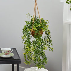 20” Baby Tear Artificial Plant in Hanging Basket - Ornate Home