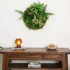 20” UV Resistant Artificial Queensland Rainforest Living Wall Art Panel in Gold Aluminum Frame - Ornate Home