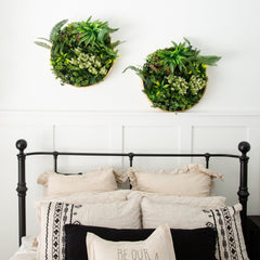 20” UV Resistant Artificial Queensland Rainforest Living Wall Art Panel in Gold Aluminum Frame - Ornate Home