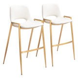 Desi White & Gold Barstool (Set of 2)
