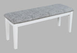 Urban Icon White Ext Dining Table w/ 4 Chairs, Bench