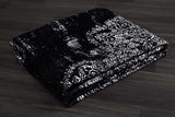 Rain Black Distressed Vintage NonSlip Indoor Area Rugs - Ornate Home