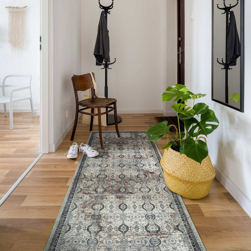 Rain Olive Distressed Vintage NonSlip Indoor Area Rugs - Ornate Home