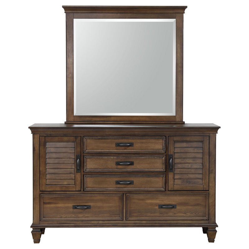 Franco Burnished Oak Dresser and Mirror - Ornate Home