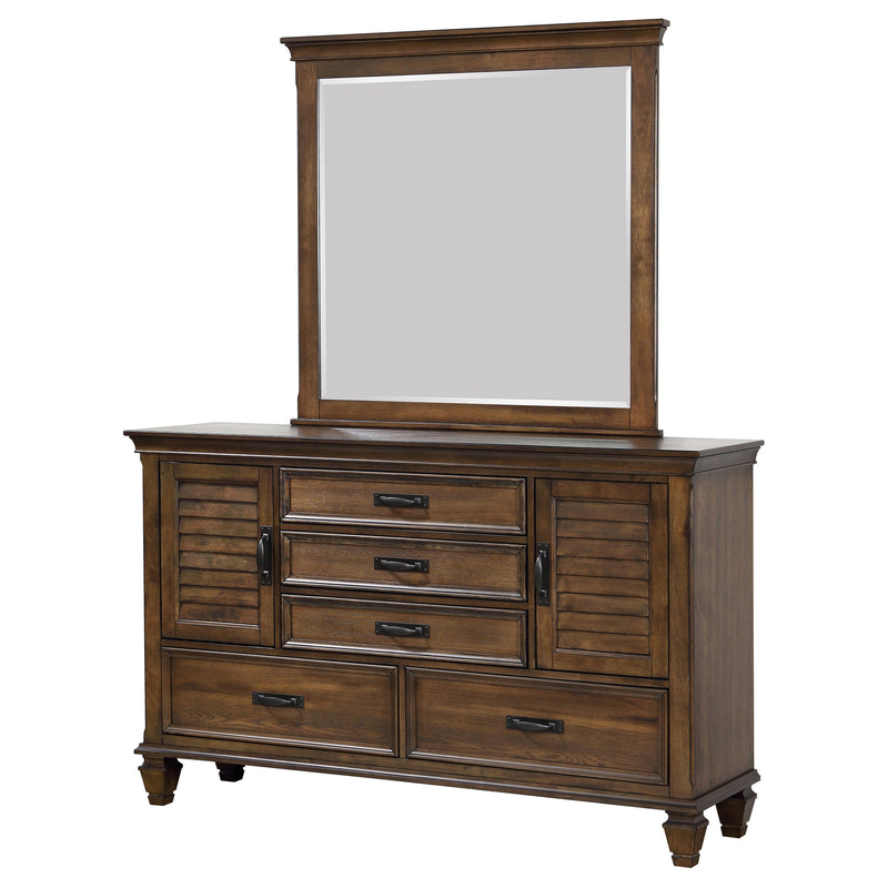 Franco Burnished Oak Dresser and Mirror - Ornate Home