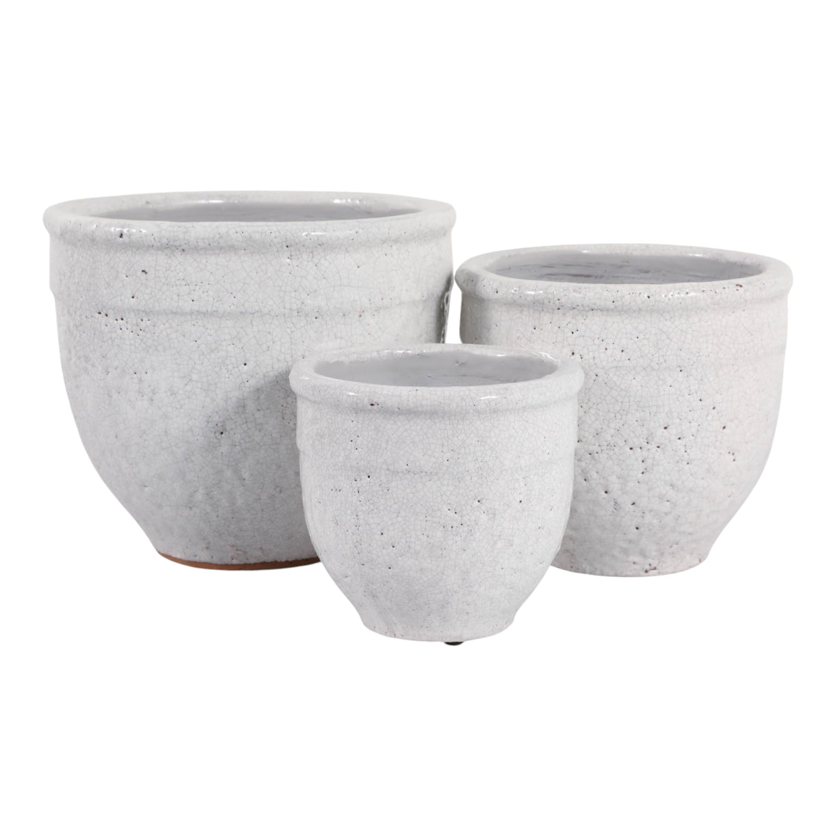 Hayfordway White Terracotta Planter Pots (Set of 3)