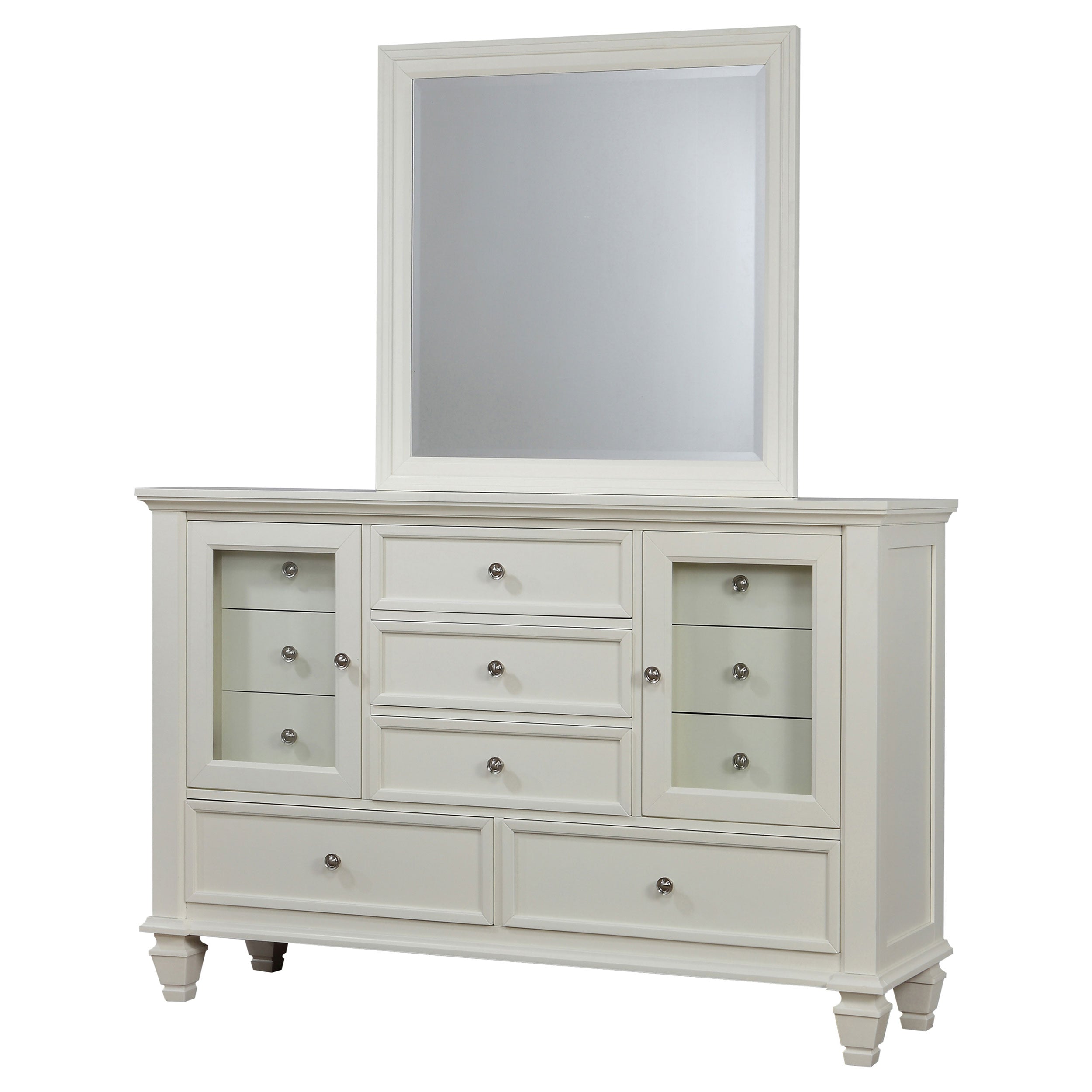 Sandy Beach Cream White Dresser and Mirror - Ornate Home