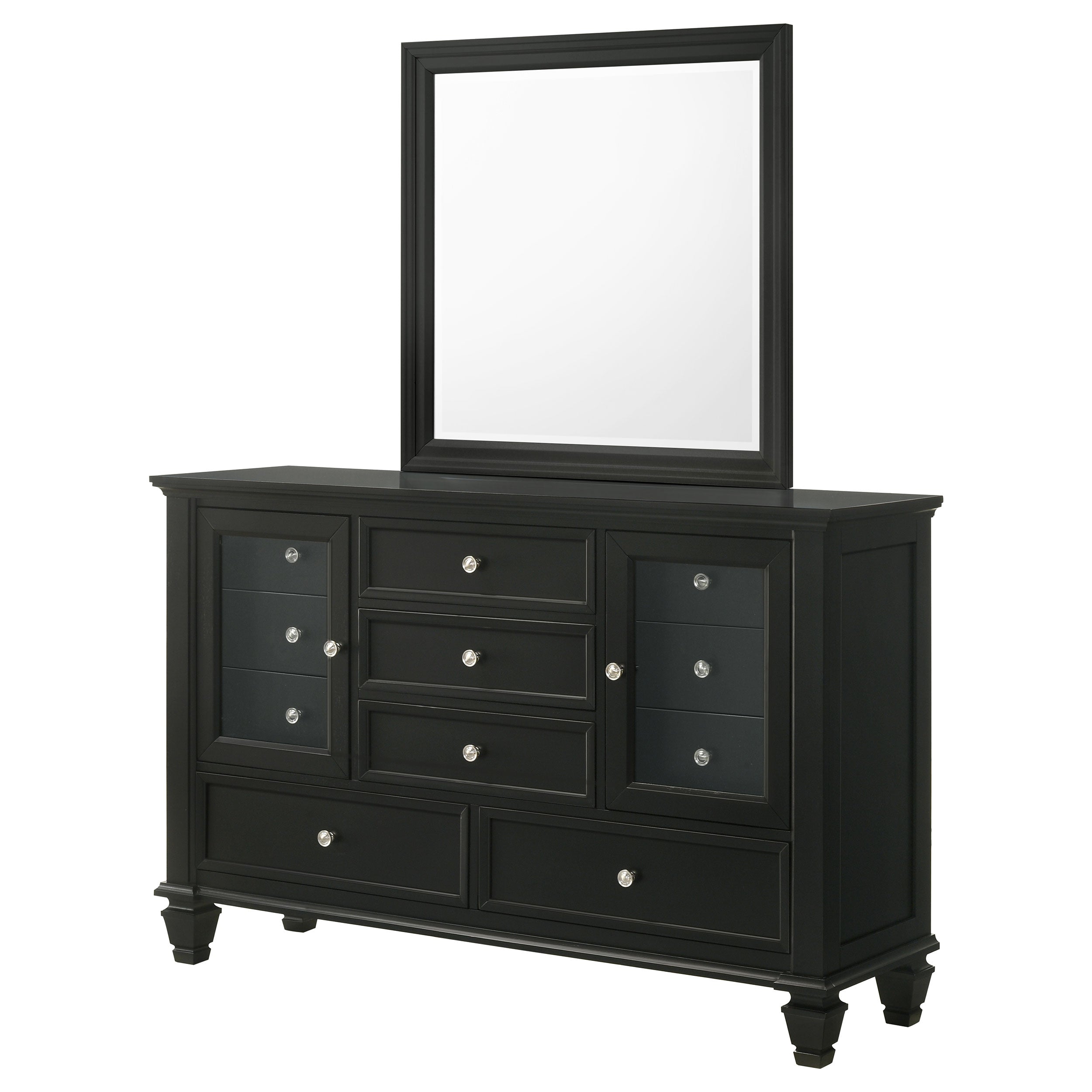 Sandy Beach Black Dresser and Mirror - Ornate Home