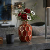 Mulford Red/Gold Ceramic Vase