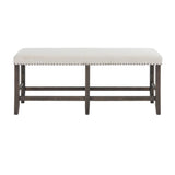 Willow Creek Brown/Cream Ext Counter Dining Table w/ 4 Stools, Bench