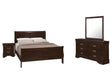 Louis Philippe Cappuccino 4pc Eastern King Panel Bedroom Set - Ornate Home