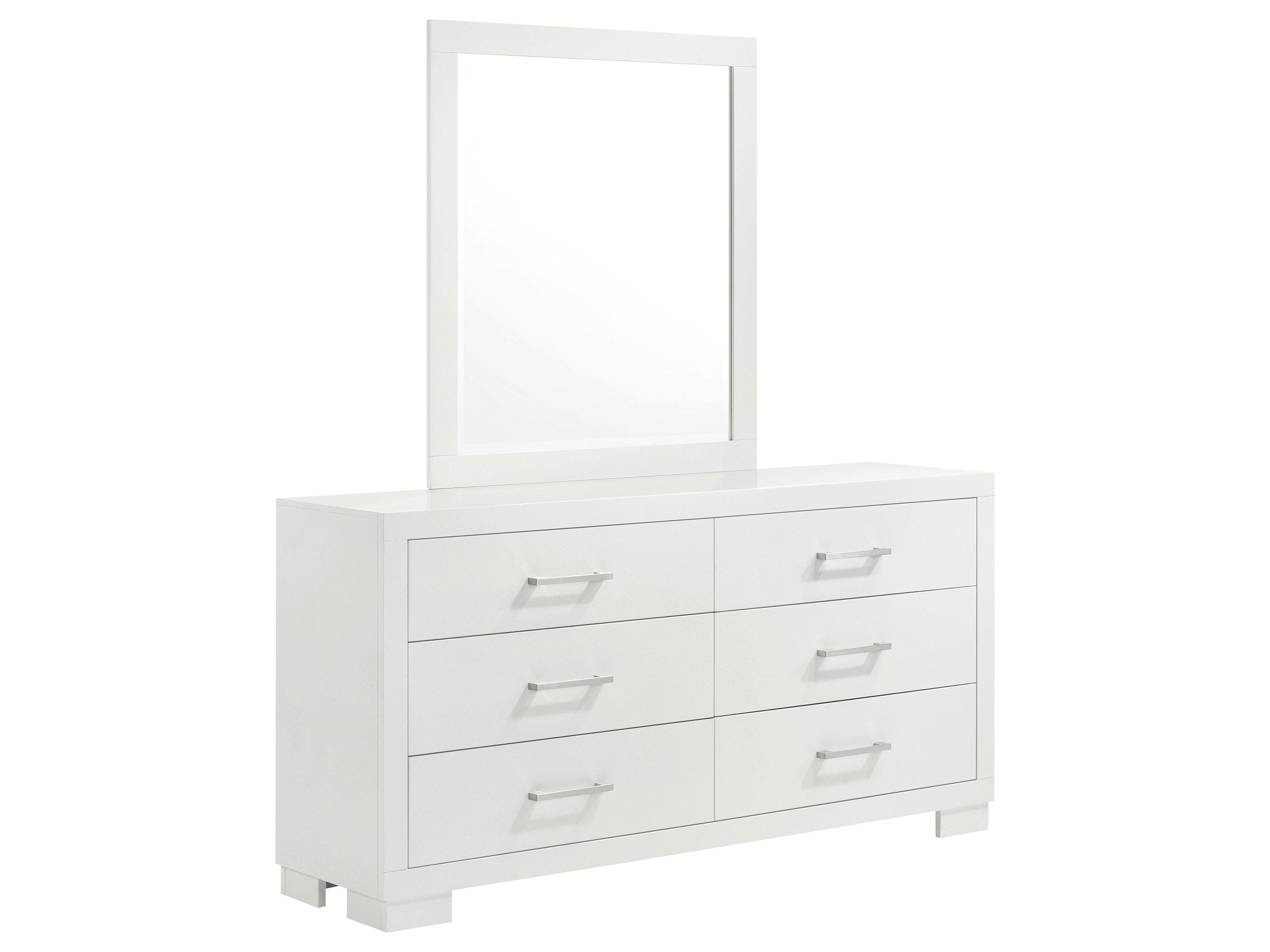 Jessica Snow White Dresser and Mirror - Ornate Home