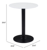 Alto White & Black Bistro Table