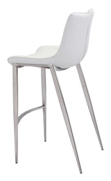 Magnus White & Silver Barstool (Set of 2)