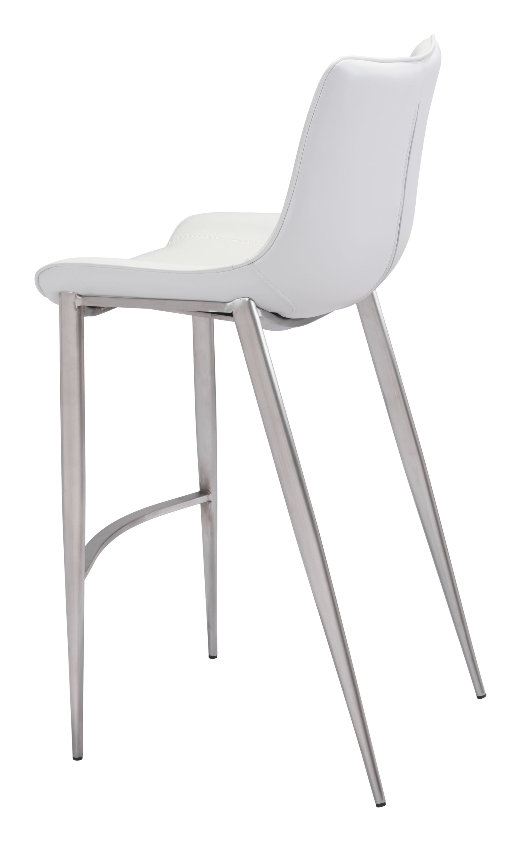 Magnus White & Silver Barstool (Set of 2)
