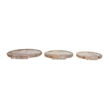 Hiouchi White/Natural Distressed Seashell Trays (Set of 3)