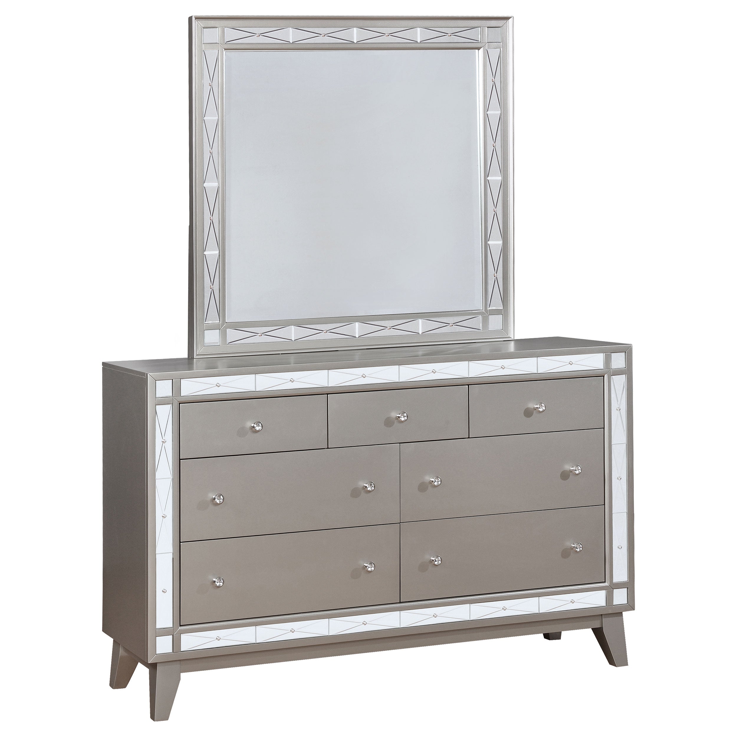 Leighton Metallic Mercury Dresser and Mirror - Ornate Home