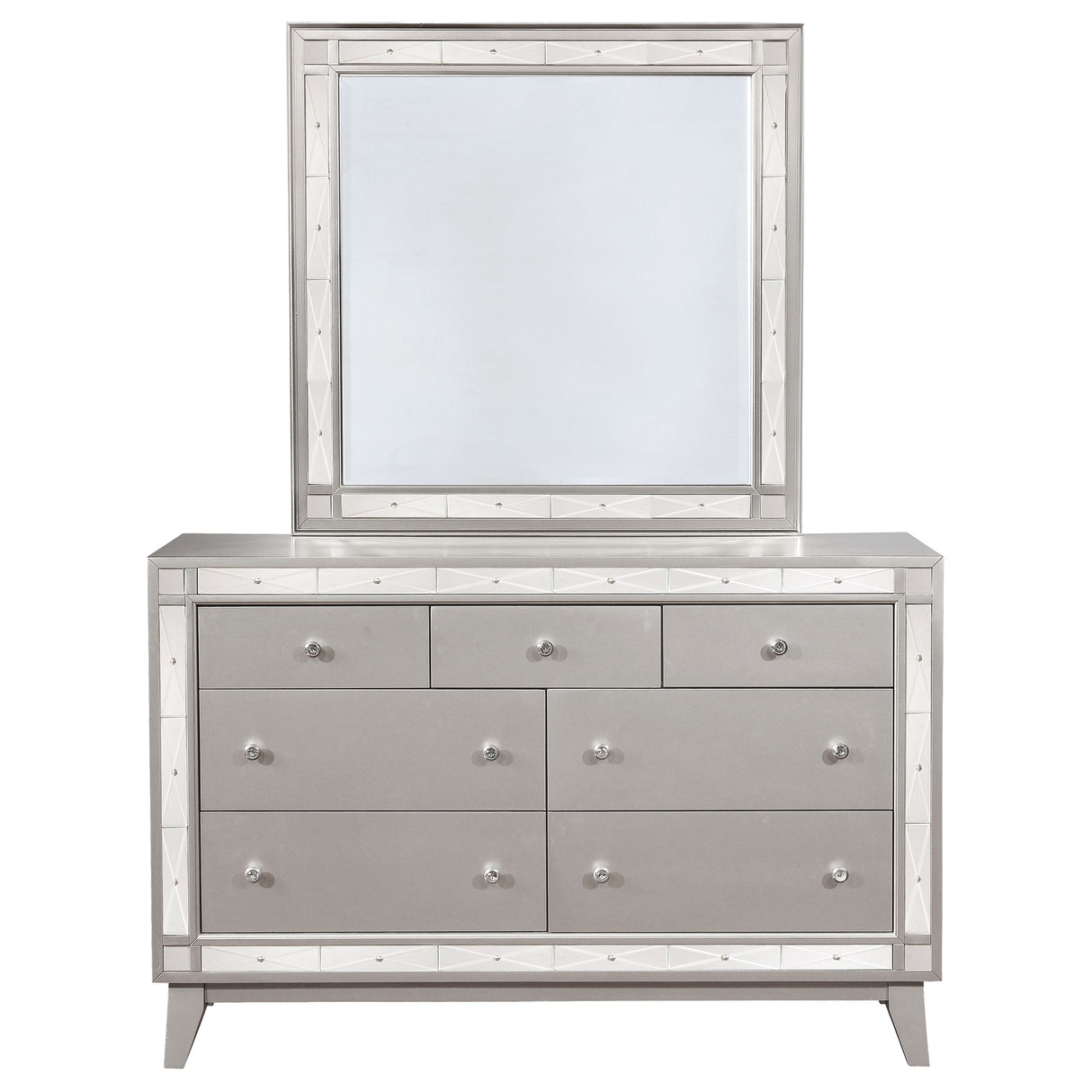 Leighton Metallic Mercury Dresser and Mirror - Ornate Home