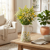 Linnie Ivory/Green Flower Field Pitcher