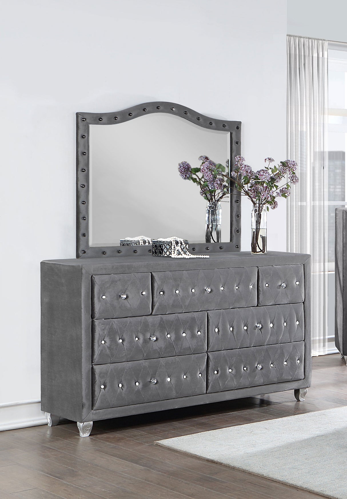 Deanna Grey Dresser and Mirror - Ornate Home