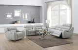 Draper Smoke Leatherette Dual Power Reclining Chair