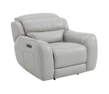 Draper Smoke Leatherette Dual Power Reclining Chair