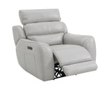 Draper Smoke Leatherette Dual Power Reclining Chair