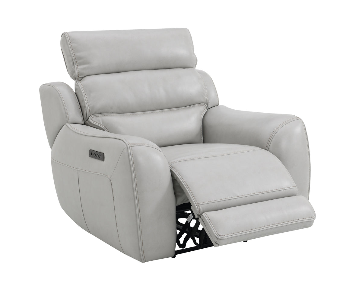 Draper Smoke Leatherette Dual Power Reclining Chair