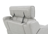 Draper Smoke Leatherette Dual Power Reclining Sofa