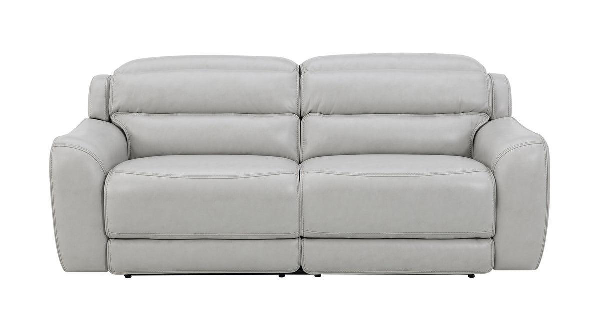 Draper Smoke Leatherette Dual Power Reclining Sofa & Loveseat