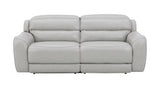 Draper Smoke Leatherette Dual Power Reclining Sofa