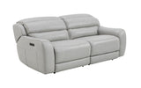 Draper Smoke Leatherette Dual Power Reclining Sofa & Loveseat