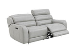 Draper Smoke Leatherette Dual Power Reclining Sofa & Loveseat