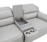 Draper Smoke Leatherette Dual Power Reclining Sofa & Loveseat
