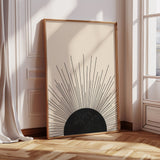 Minimal Black Sunburst Rising