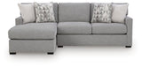 UrbanCrest Pewter 2-Piece Sleeper Sectional with LAF Chaise