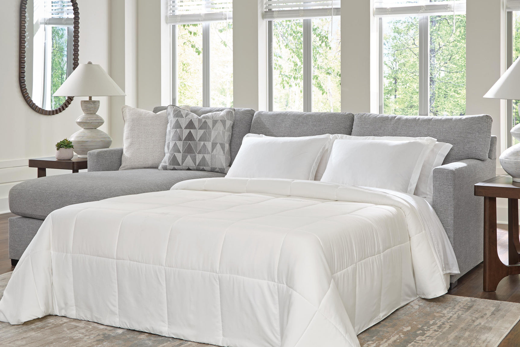 UrbanCrest Pewter 2-Piece Sleeper Sectional with LAF Chaise
