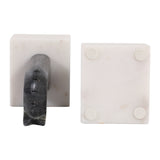 Coffee Black/White Marble Rustic Horse Bookends (Set of 2)